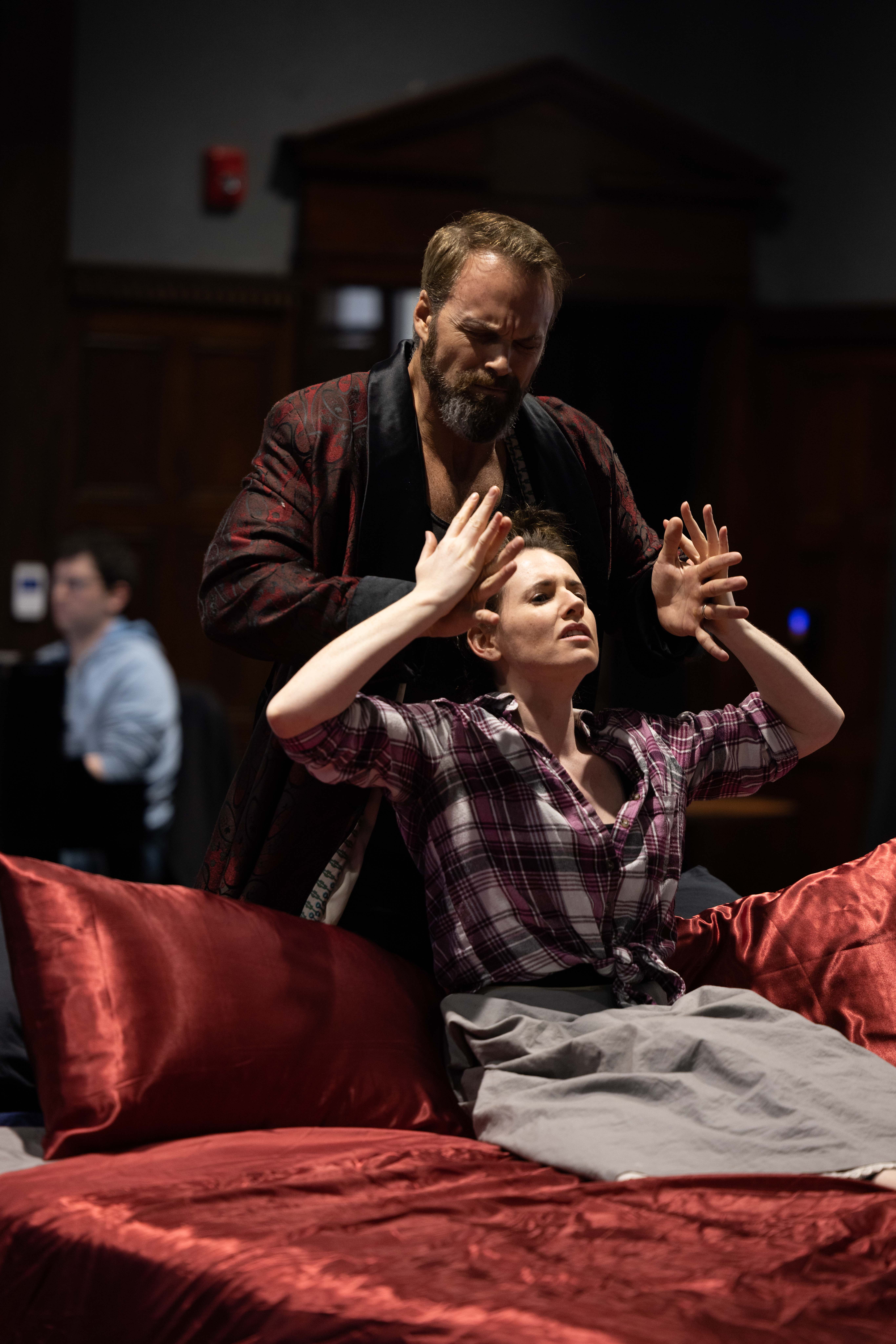 Naomi Louisa O'Connell and Ryan McKinny in rehearsal for BLO's "Bluebeard's Castle." (Courtesy Kathy Wittman/Ball Square Films)