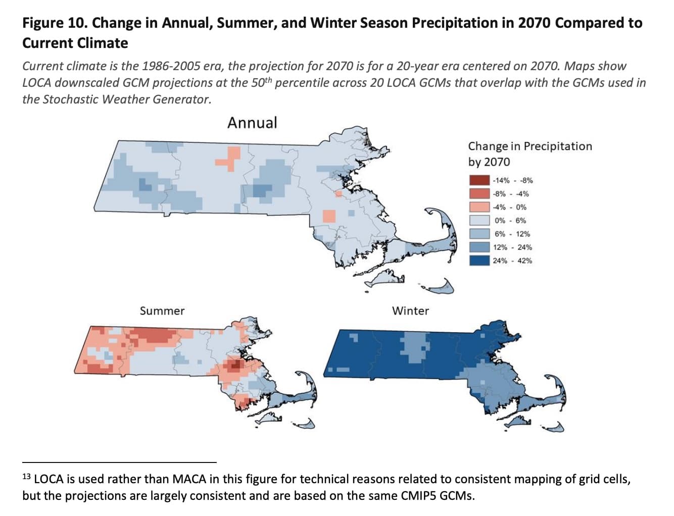 A graph from the Massachusetts Climate Change Assessment for 2022 shows an expected increase in precipitation.  (Courtesy/Mass.gov)