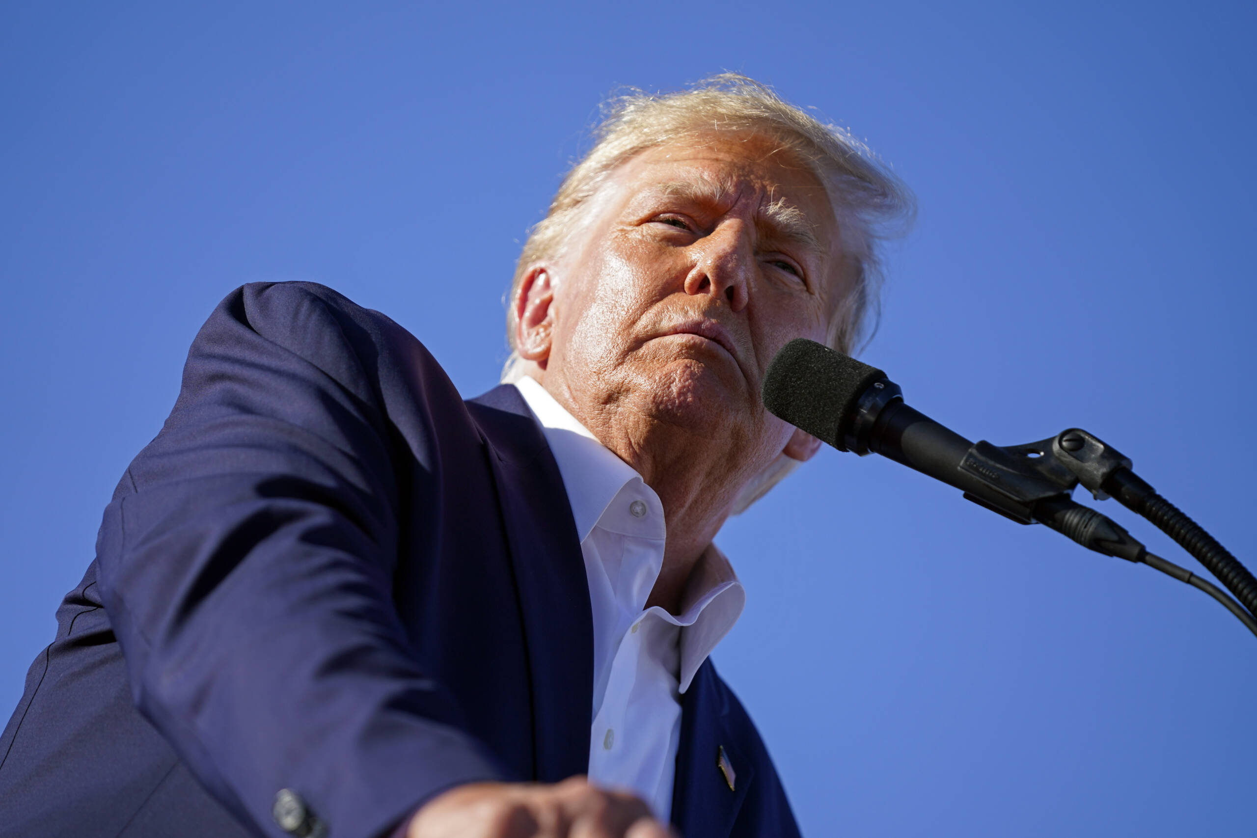 Former President Donald Trump speaks at a campaign rally at Waco Regional Airport, March 25, in Waco, Texas. (Evan Vucci/AP)