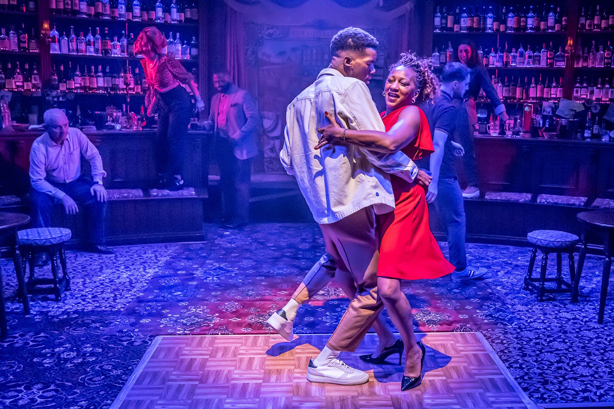 Troy Glasgow, Clare Perkins and the company of