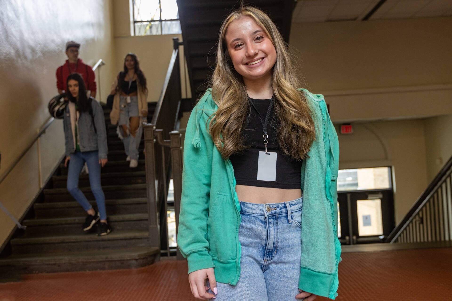 Junior Lorena Minikowski at Lowell High School. (Jesse Costa/WBUR)