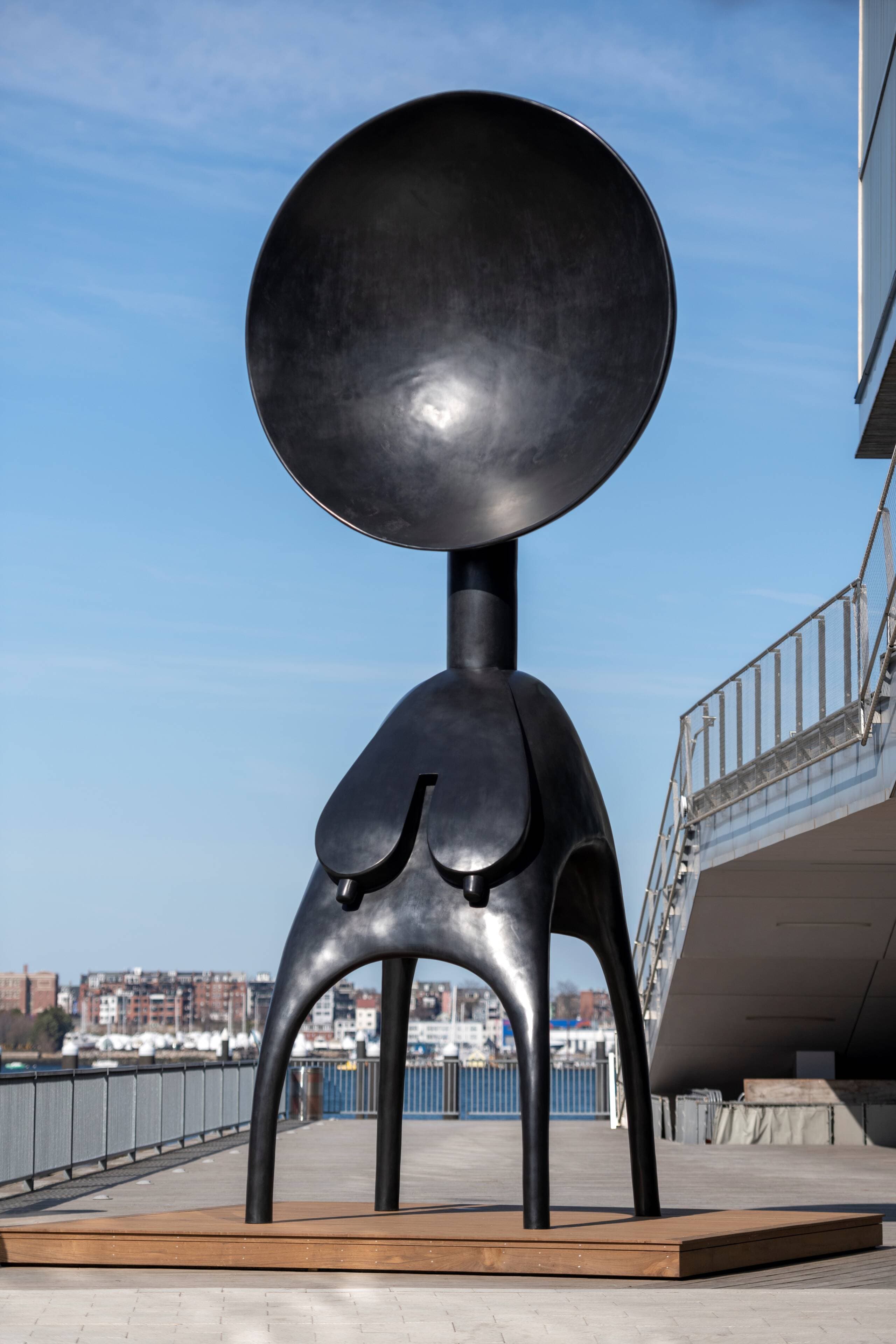 Simone Leigh, "Satellite," 2022. Installation view, "Simone Leigh," the Institute of Contemporary Art/Boston, 2023. (Courtesy the artist and Matthew Marks Gallery; photo by Timothy Schenck)
