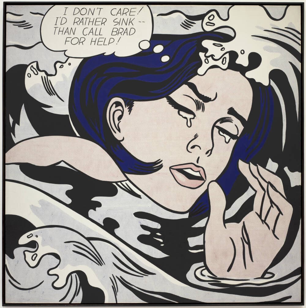 Roy Lichtenstein, &quot;Drowning Girl,&quot; 1963. (Courtesy The Museum of Modern Art, New York; Philip Johnson Fund, by exchange, and gift of Mr. and Mrs. Bagley Wright, 1971. Accession Number: 685.1971; and Estate of Roy Lichtenstein. Digital Image courtesy The Museum of Modern Art/Licensed by SCALA/Art Resource and Museum of Fine Arts, Boston)
