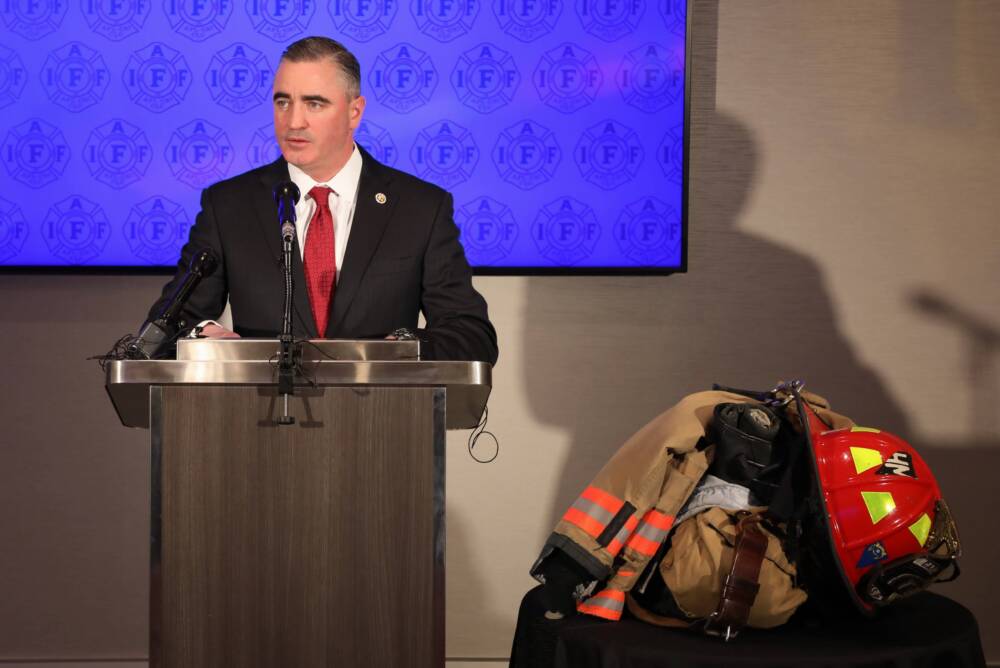 Ed Kelley, president of the largest firefighters' union in the country, is suing over the use of PFAS chemicals in firefighters' protective clothing. (Courtesy Ed Kelley)