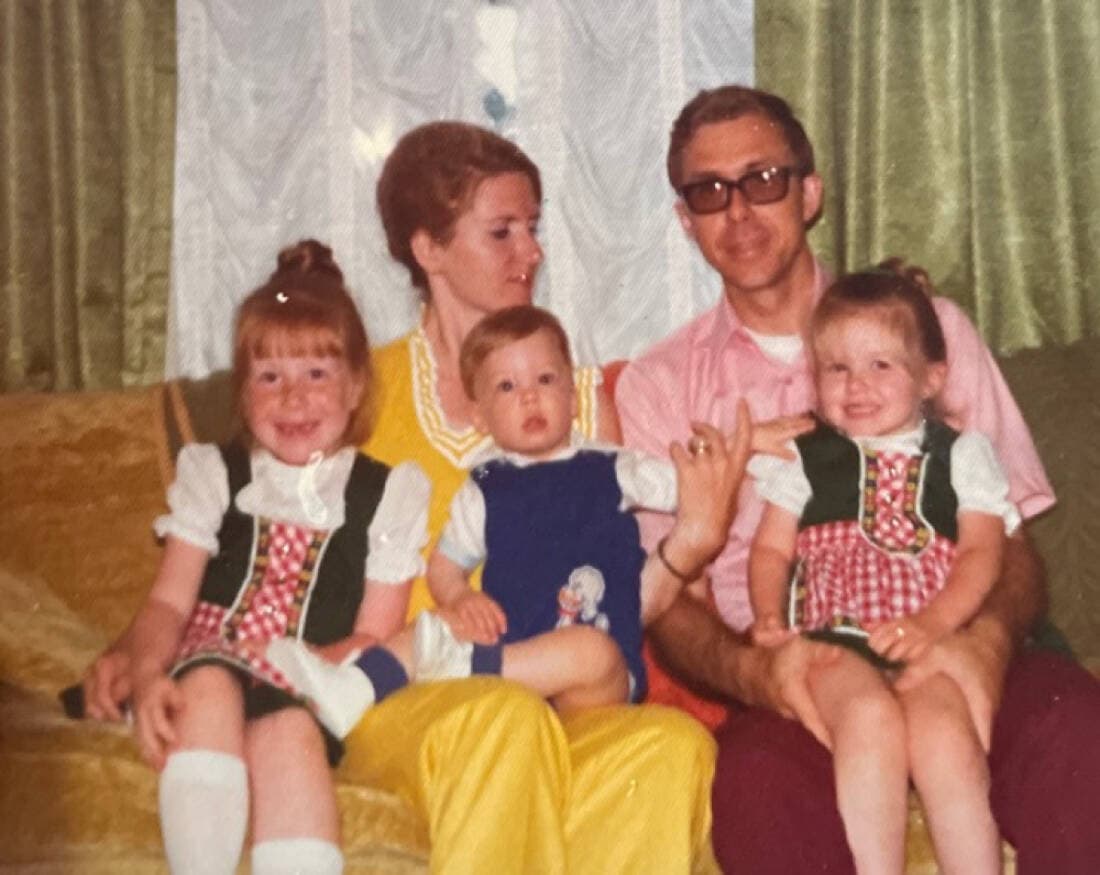 The author as a child (left) with her family in Maine, in 1976, the year of her first surgery. (Courtesy Alexandria Peary)