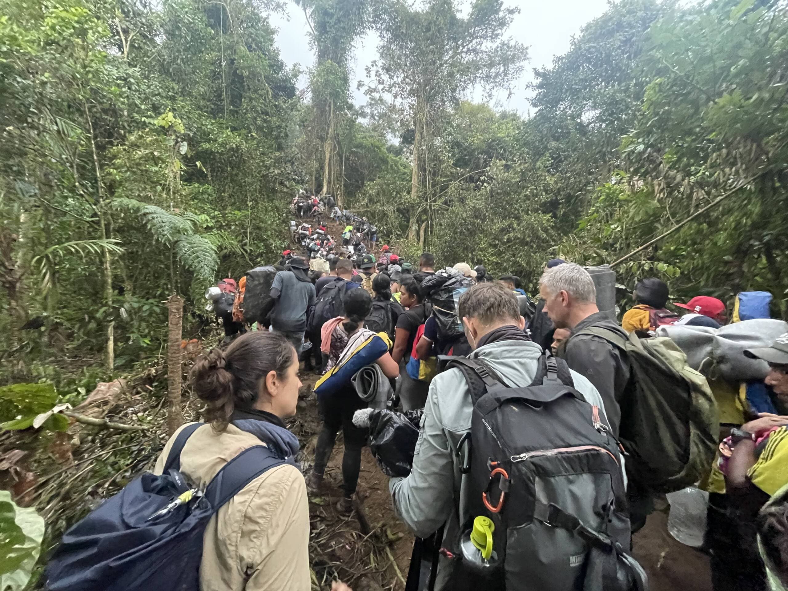 CNN team crossing the Darien Gap alongside migrants. (Courtesy of Crendon Greenway)