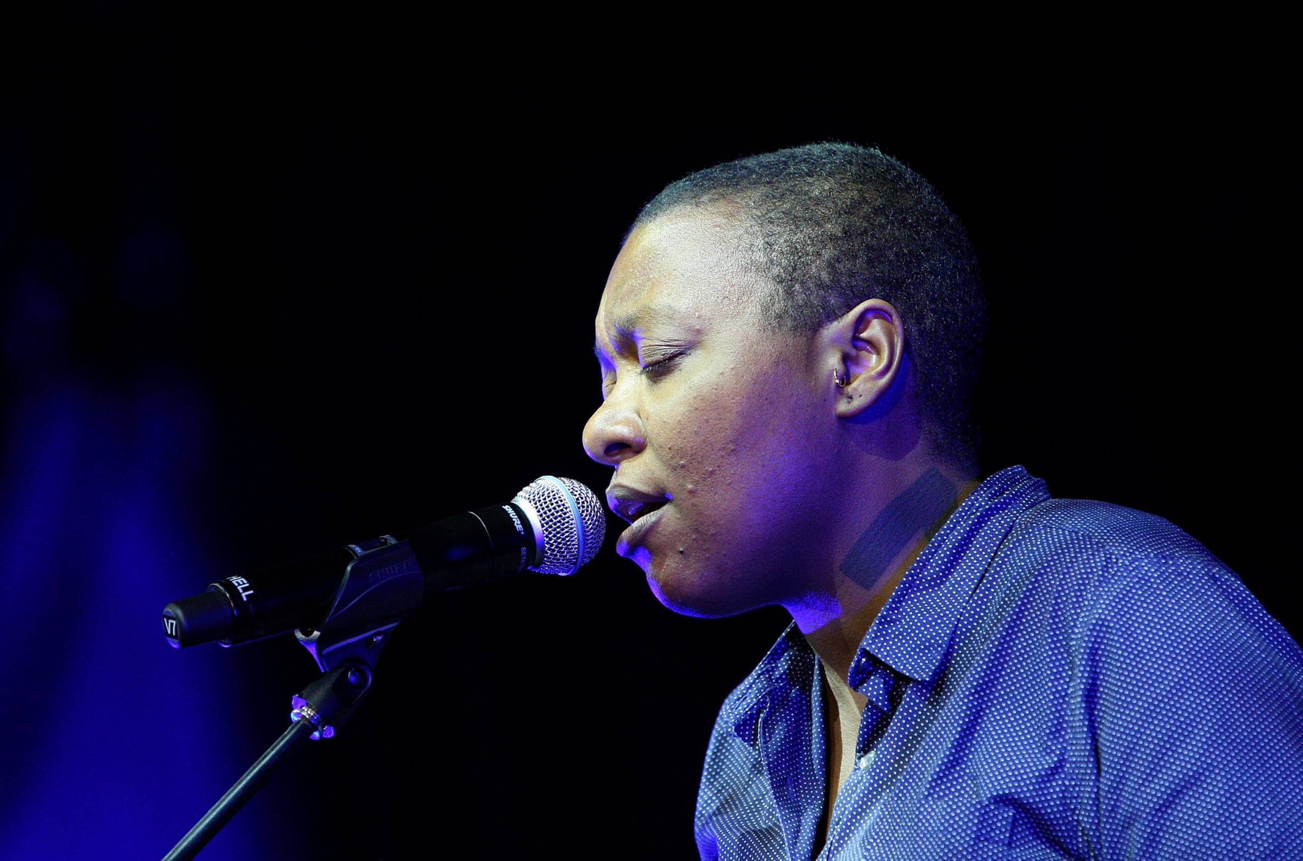 Meshell Ndegeocello performs on stage during a dress rehearsal for 'Seven Songs to Leave Behind' the Melbourne Festival finale concert at Sidney Myer Music Bowl on October 22, 2010 in Melbourne, Australia. (Graham Denholm/Getty Images)