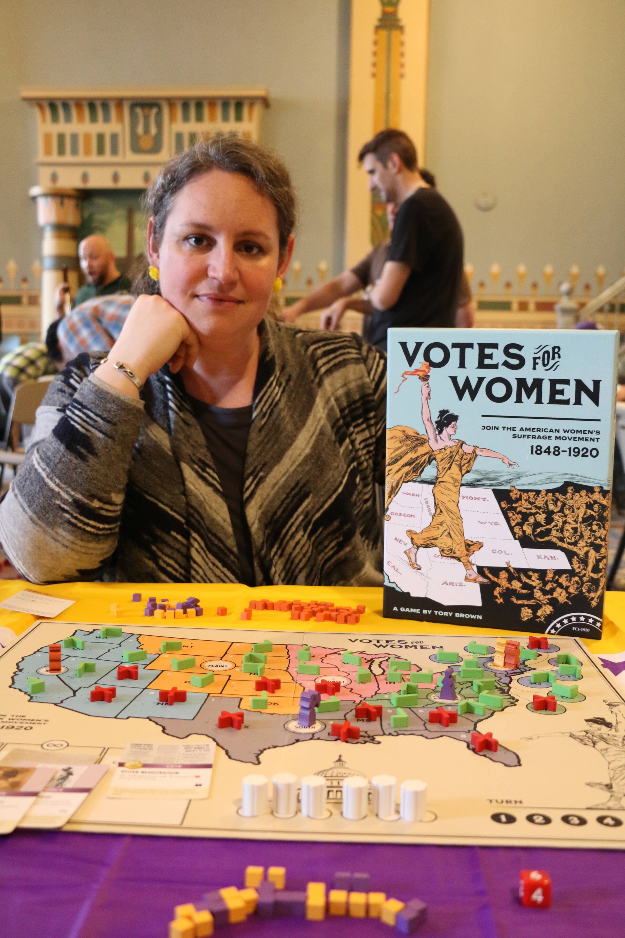 "Votes for Women" and its designer, Tory Brown (Courtesy Bradley Herring)