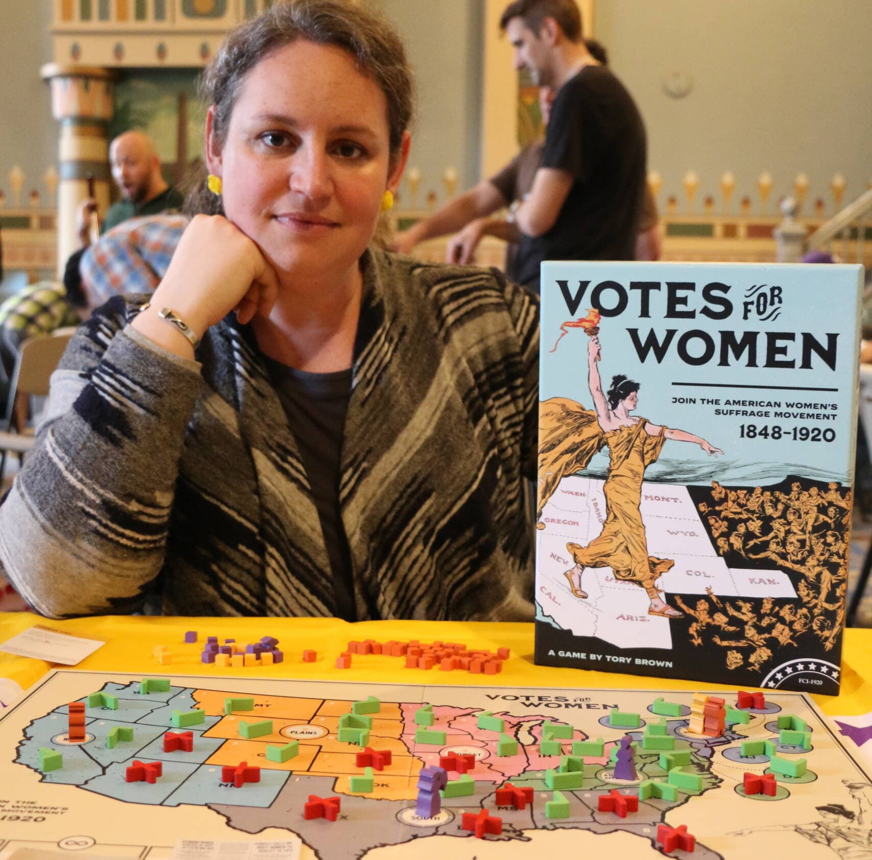 "Votes for Women" and its designer, Tory Brown (Courtesy Bradley Herring)