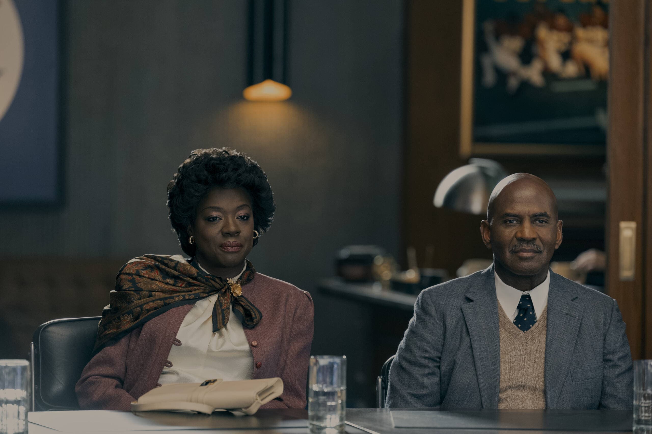Viola Davis as Deloris Jordan and Julius Tennon as James Jordan in "Air." (Courtesy Amazon Studios; photo by Ana Carballosa)