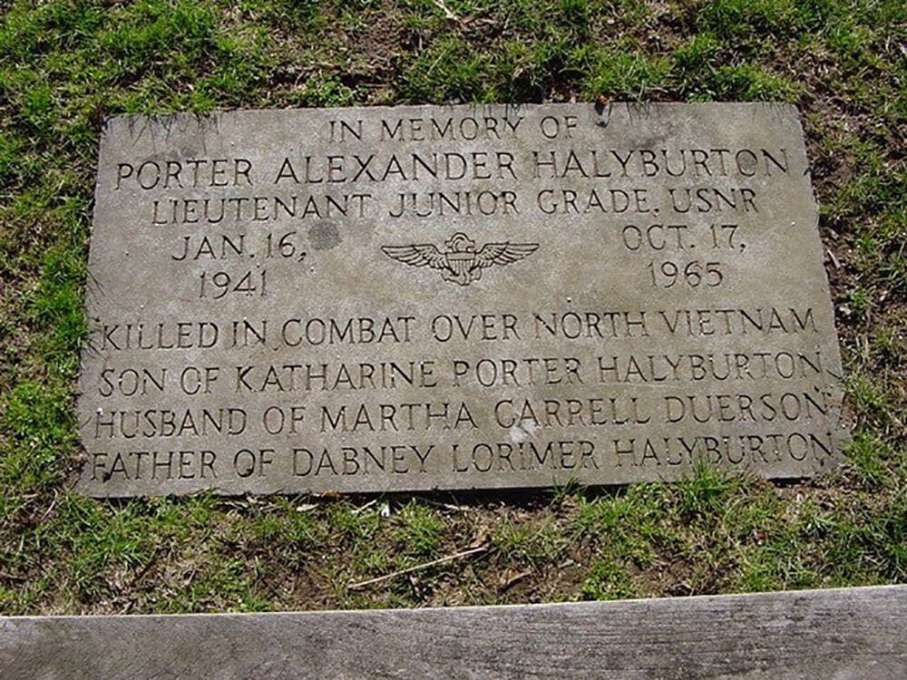 Porter Halyburton's mother arranged for this tombstone when she heard he had been killed in action. (Courtesy of Porter Halyburton)