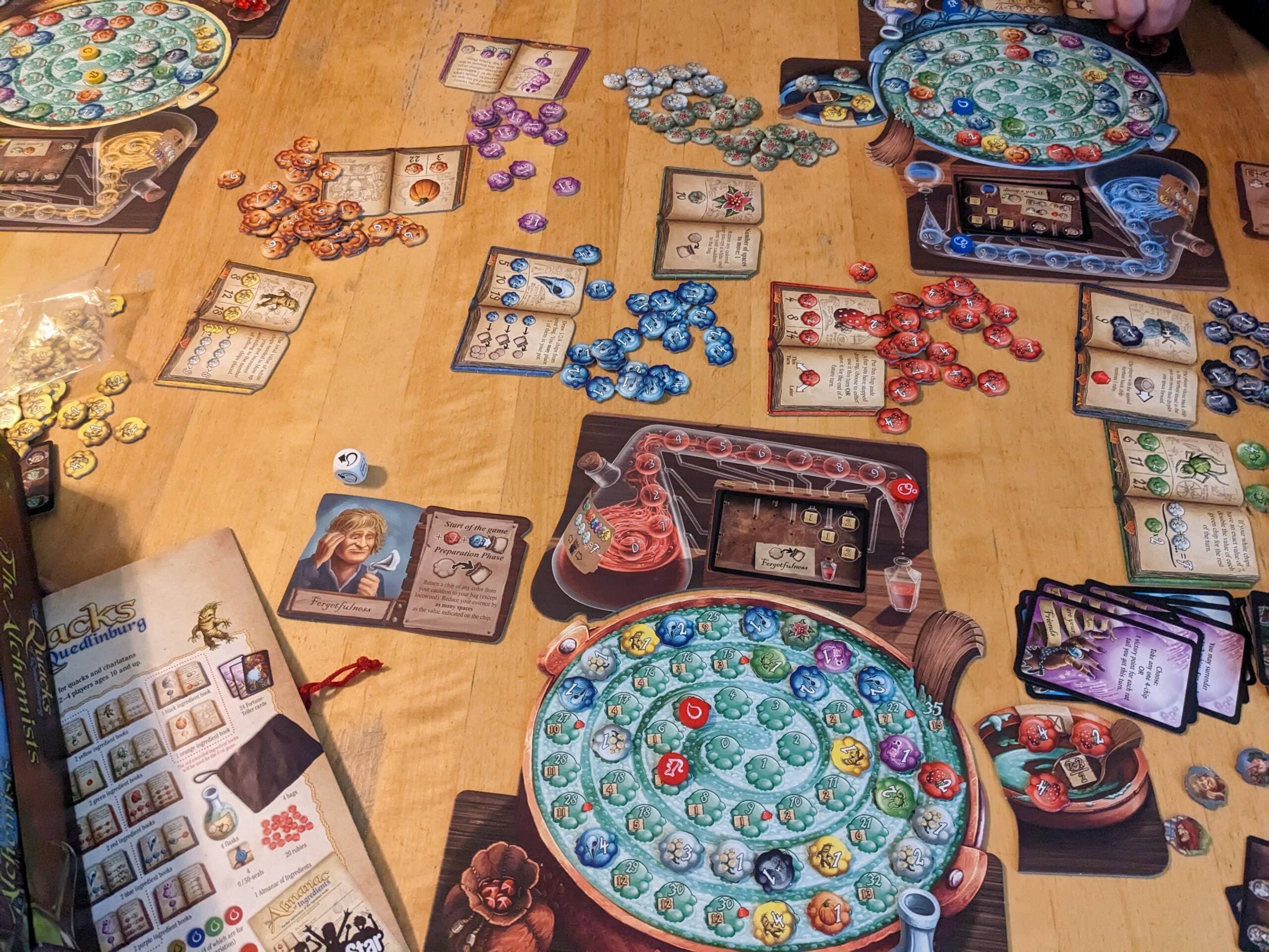 "Quacks of Quedlinburg," along with its most recent expansion "The Alchemists." (James Mastromarino/Here & Now)