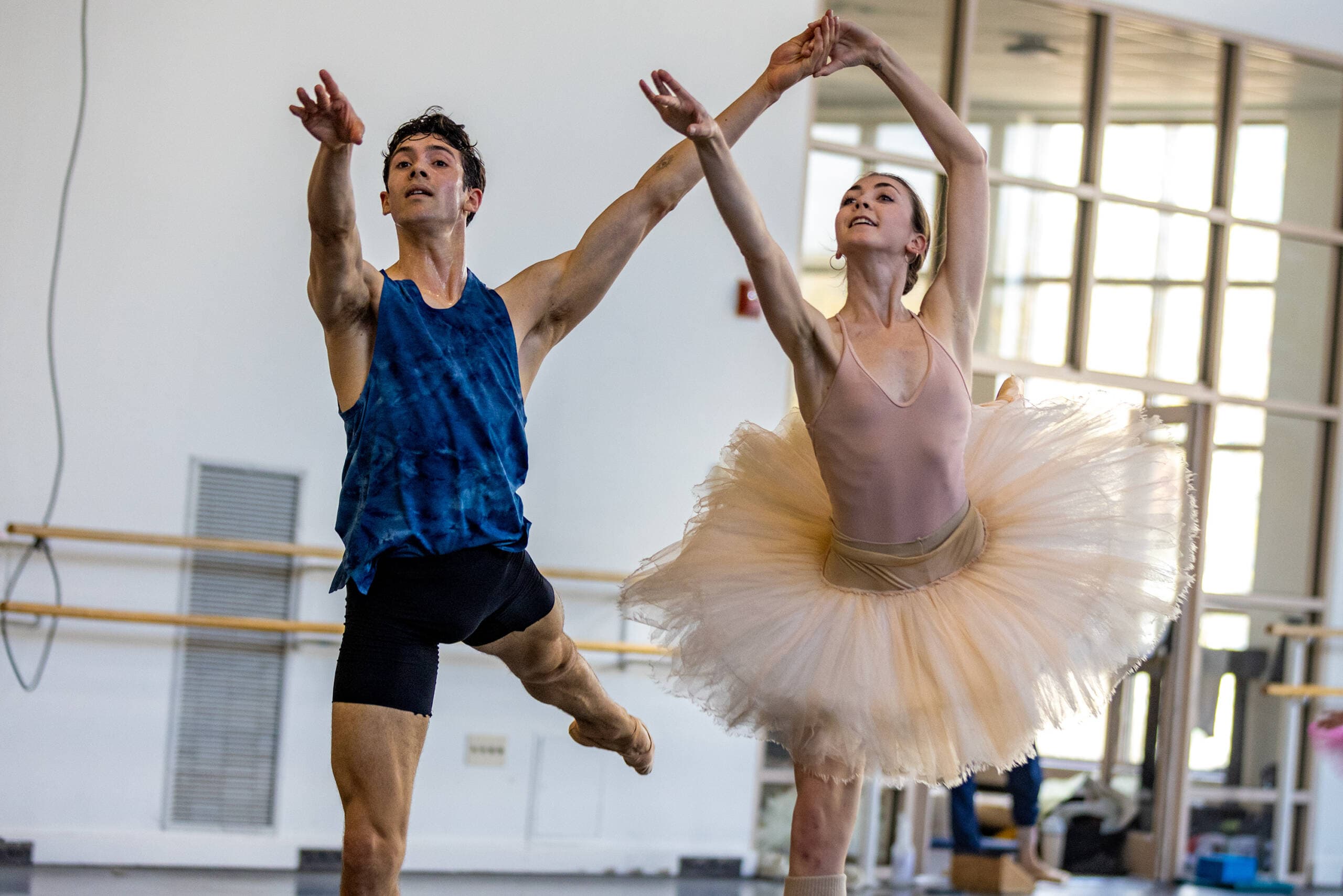 Boston Ballet dancers Schuyler Wijsen and Addie Tapp rehearse the third act of