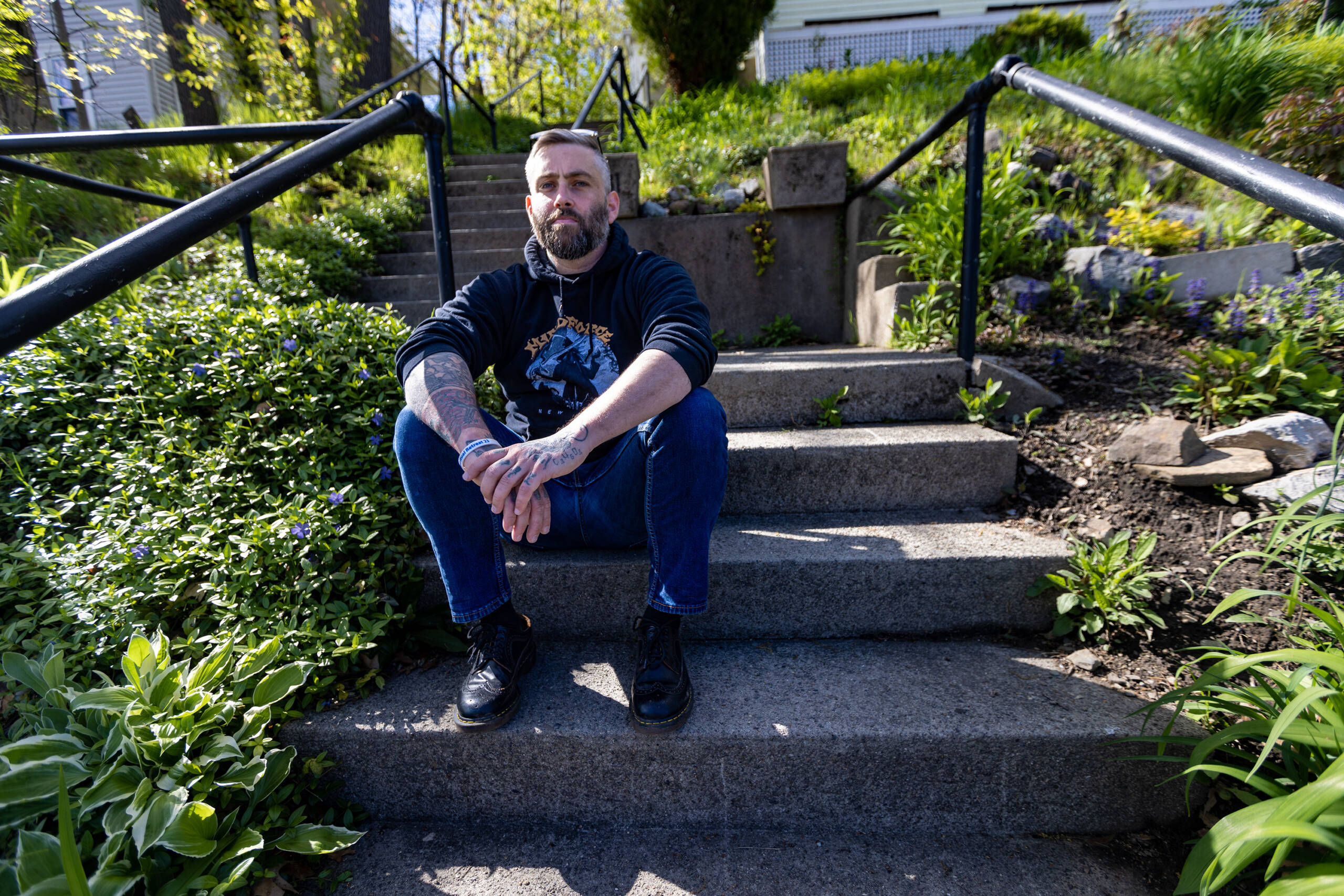 Tim Dearing in Brighton. (Jesse Costa/WBUR)