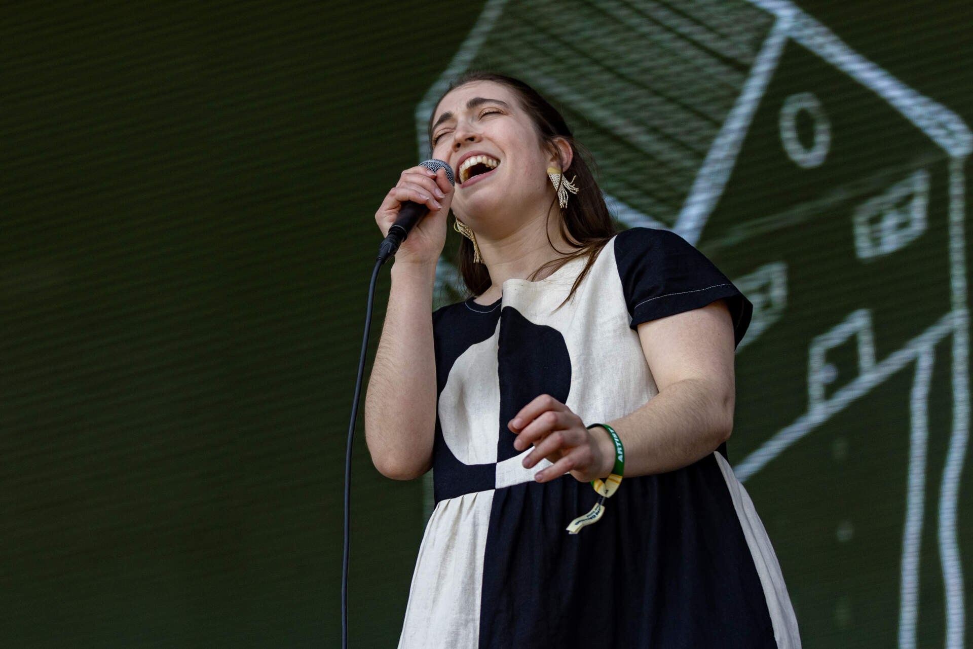 Tiny Desk Contest winner Alisa Amador kicked off the Boston calling Music Festival. (Jesse Costa/WBUR)