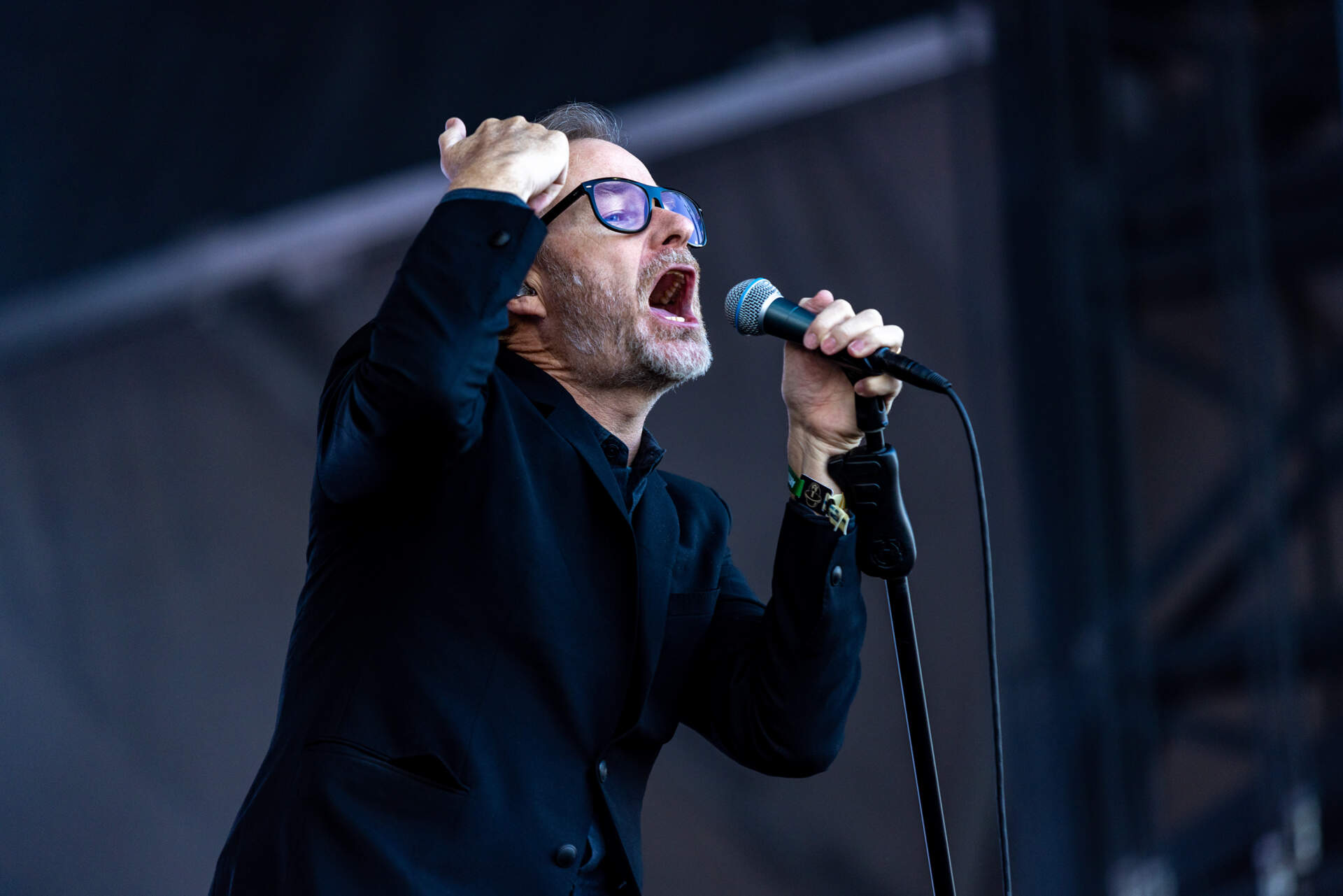 Matt Berninger of The National performs at Boston Calling. (Jesse Costa/WBUR)