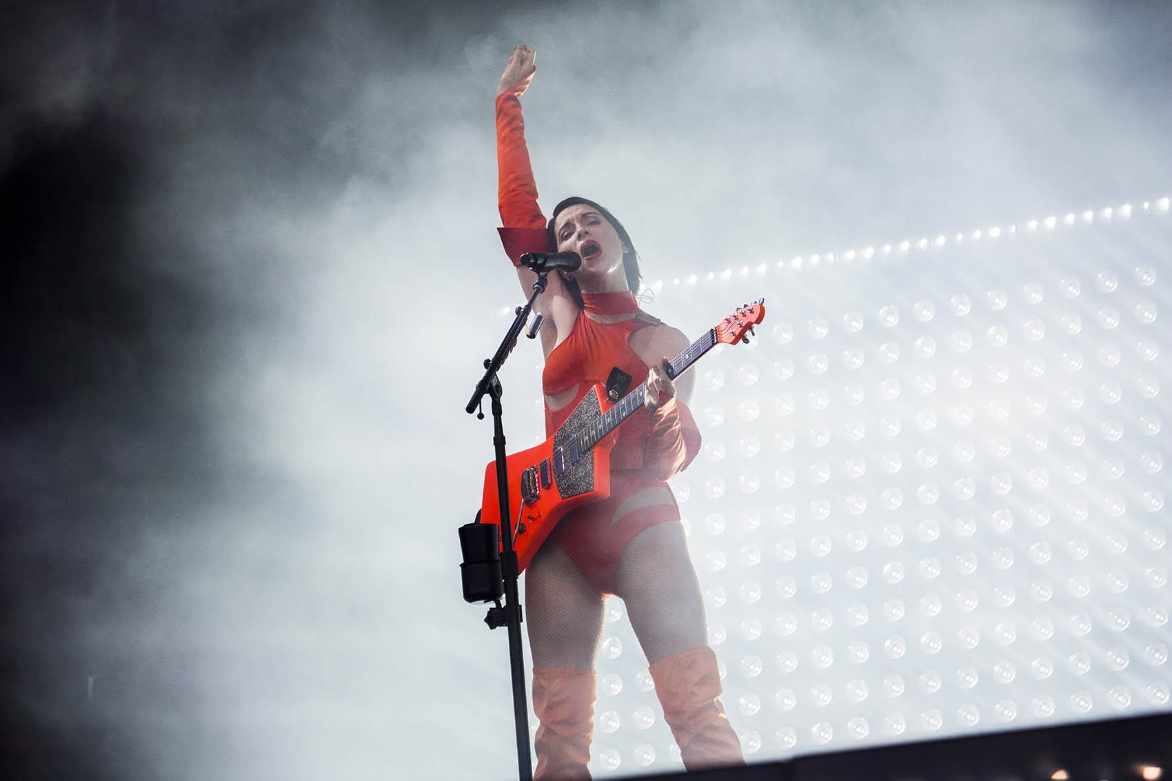 St. Vincent performs at Boston Calling in 2018. (Jesse Costa/WBUR)