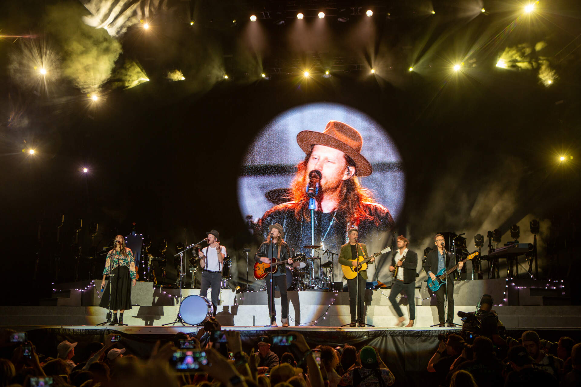 The Lumineers close out Day 2 of Boston Calling. (Jacob Garcia/WBUR)