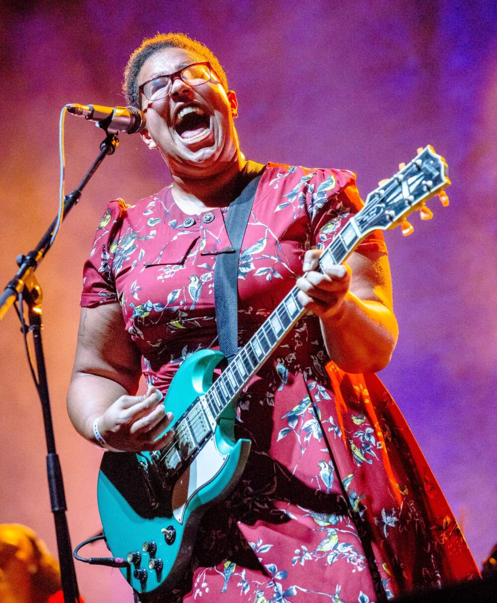 Brittany Howard onstage during a performance by the Alabama Shakes at Boston Calling in September 2015. (Courtesy Mike Diskin)