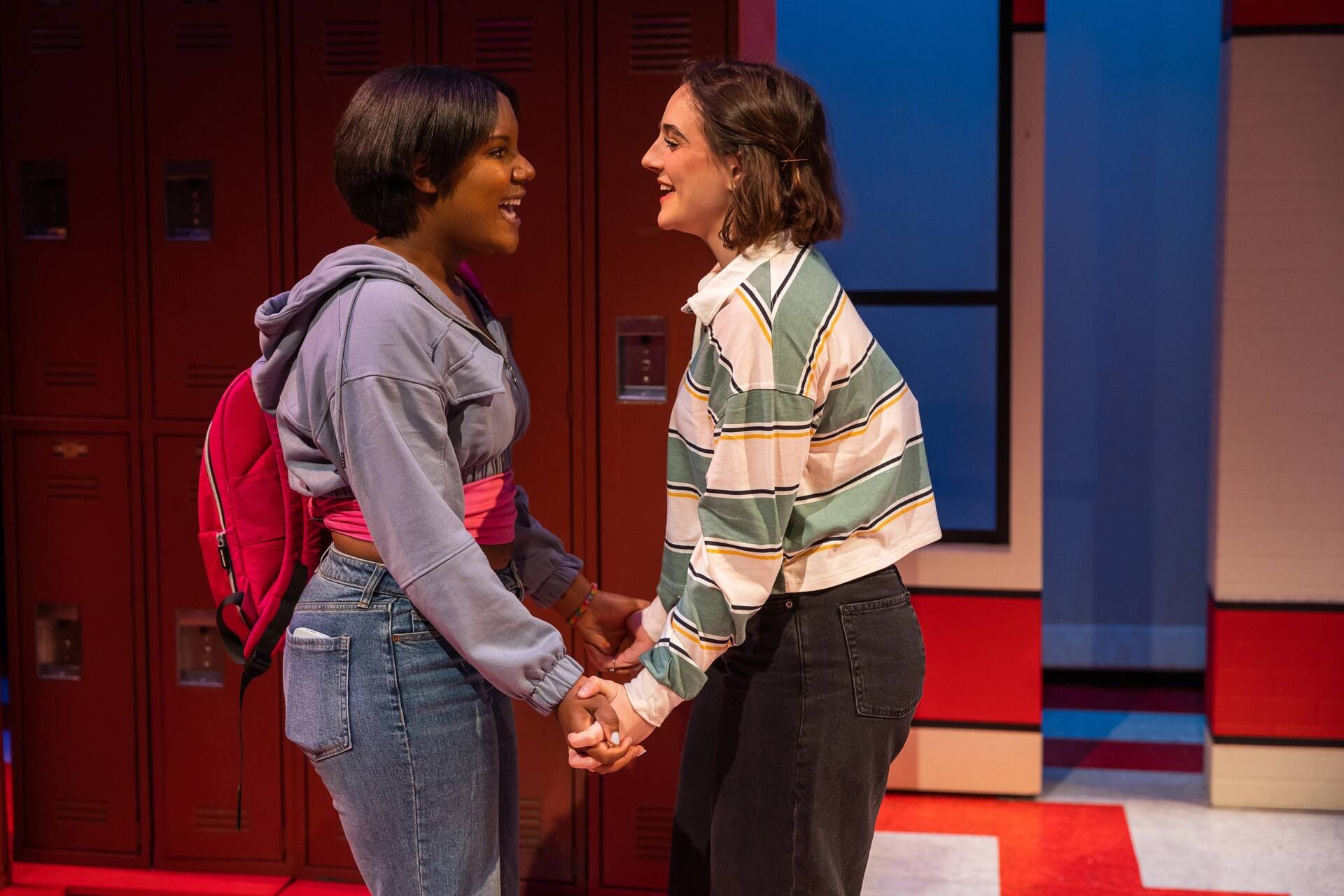 Abriel Coleman (left) and Liesie Kelly in SpeakEasy Stage's production of &quot;The Prom.&quot; (Courtesy Nile Scott Studios)