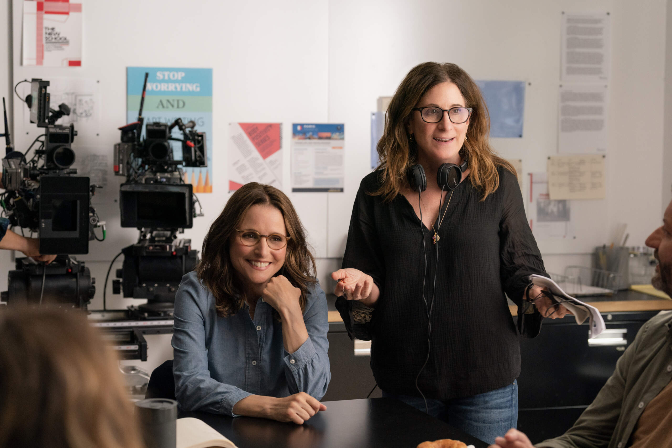 Julia Louis-Dreyfus and Nicole Holfcener on the set of "You Hurt My Feelings." (Courtesy of Jeong Park)