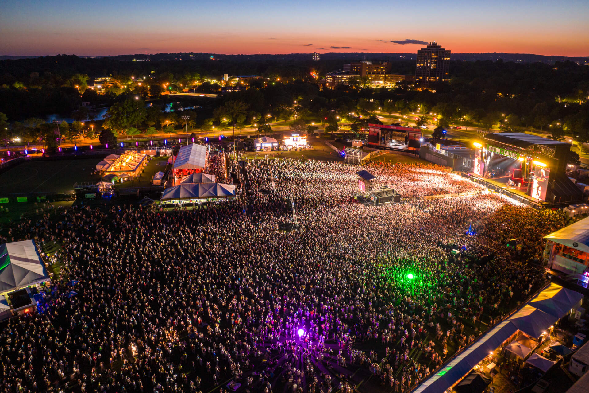 A drone image taken during Metallica's performance at the 2022 Boston Calling. (Courtesy Alive Coverage)