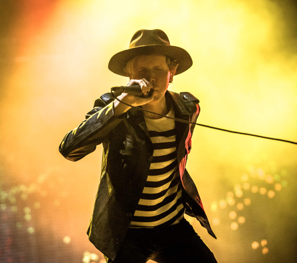 Beck performing during Boston Calling in May 2015. (Courtesy Mike Diskin)