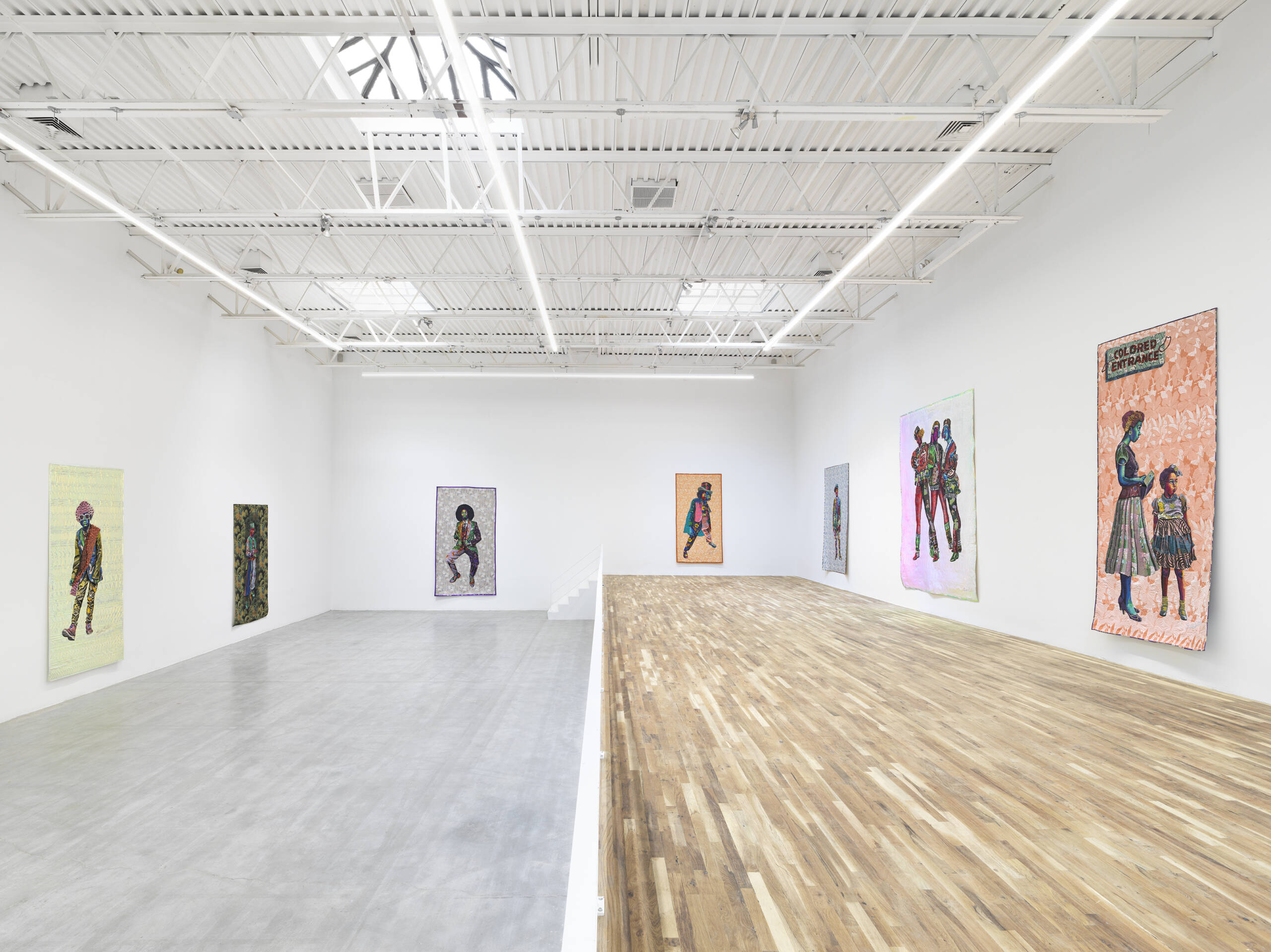 Installation views of "Bisa Butler: The World Is Yours" at Jeffrey Deitch, New York, 2023. (Photo by Genevieve Hanson. Courtesy of the artist and Jeffrey Deitch, New York)
