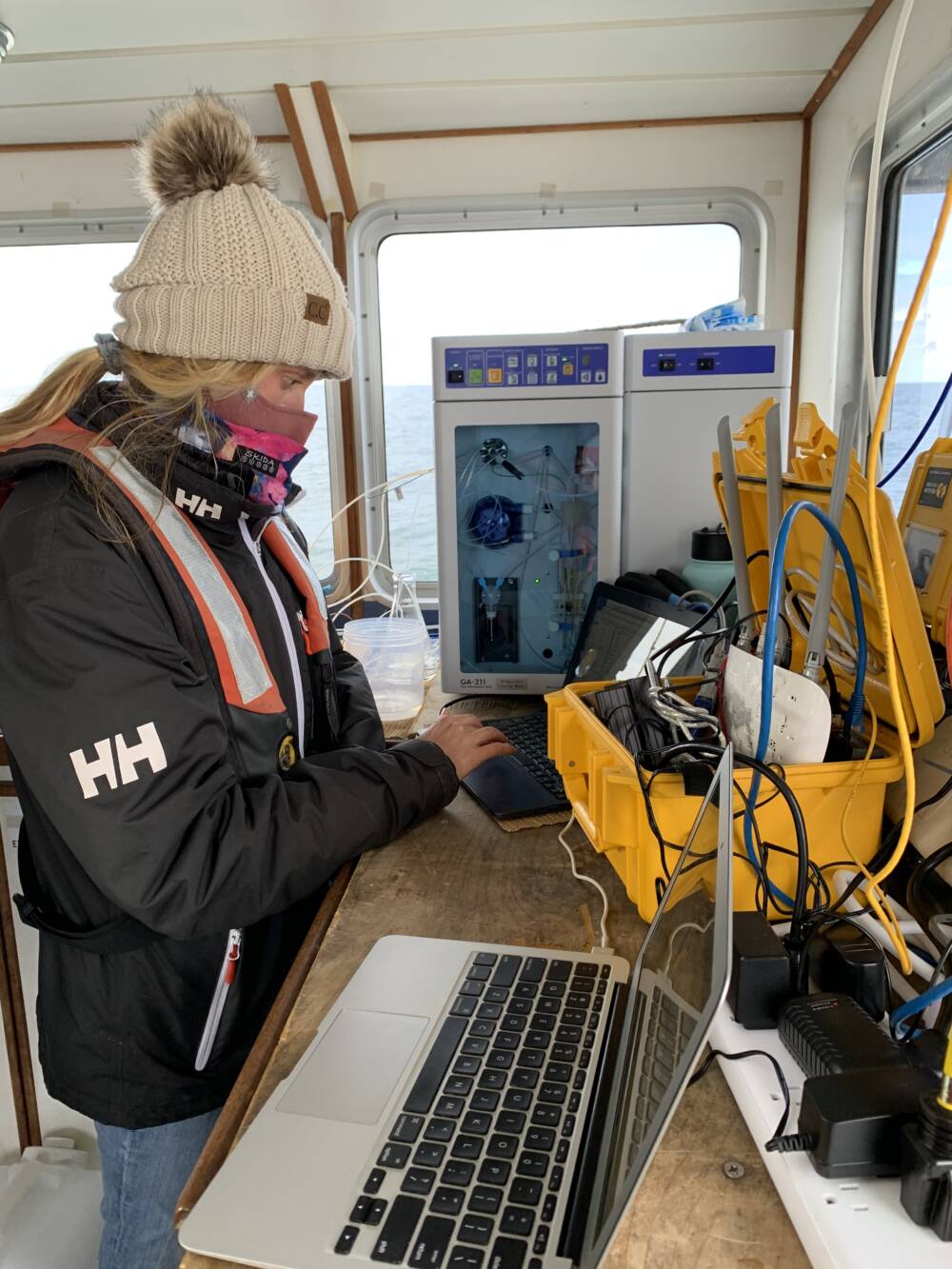 Research technician Hadley Clark running the DMS machine (Credit: D. Wiley)