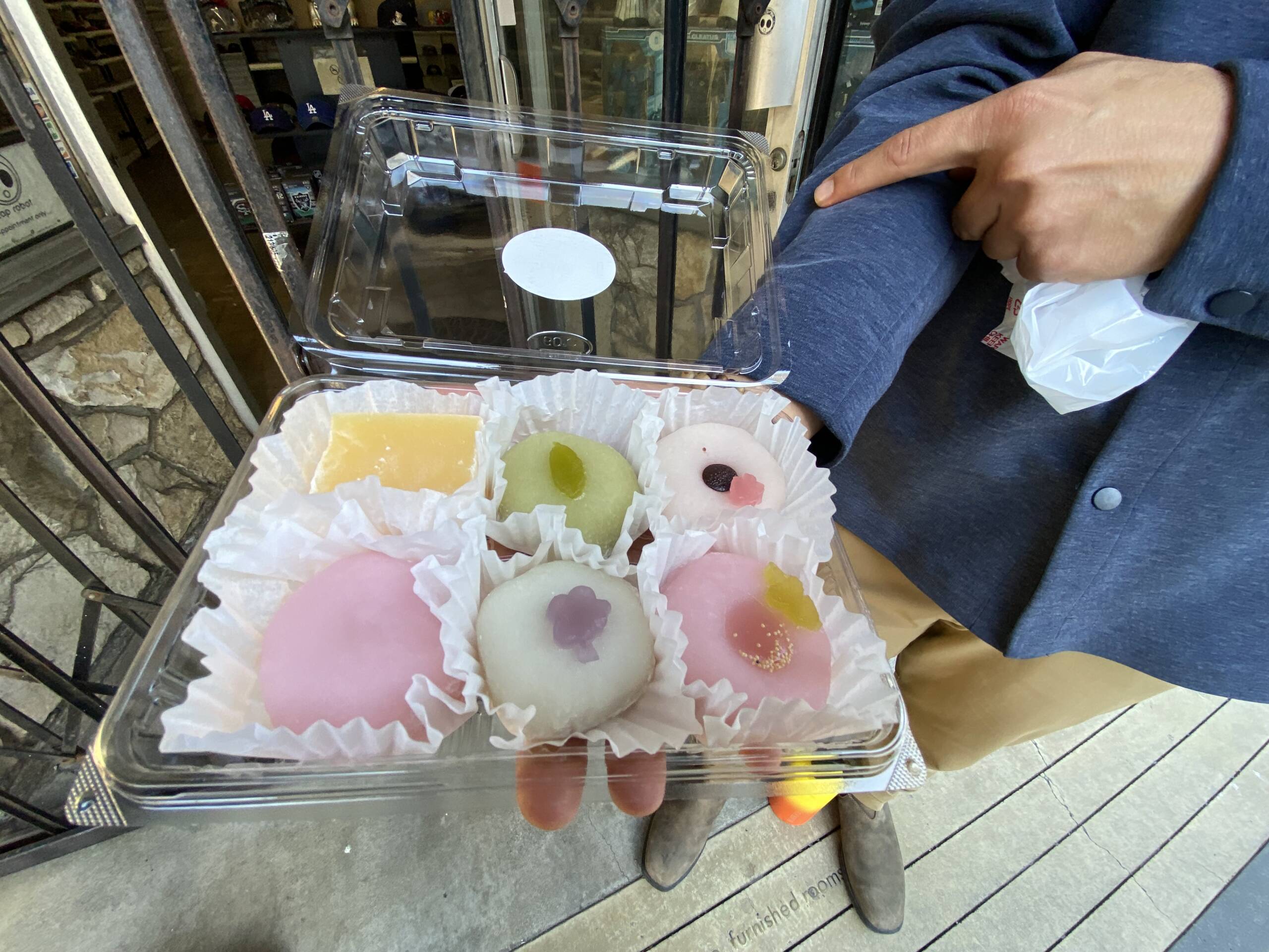 Mochi in many flavors from Fugetsu-Do (Kathy Gunst/Here & Now)