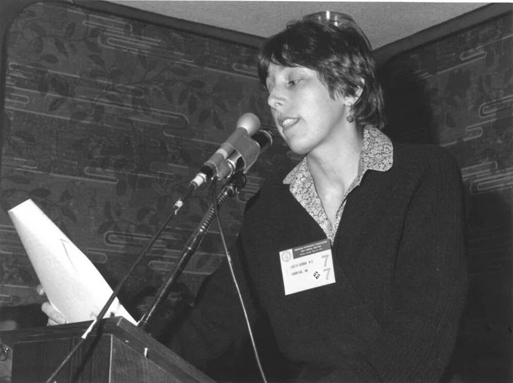 Judith Herman at the 130th annual meeting of the American Psychiatric Association in 1977. (Courtesy of Judith Herman)