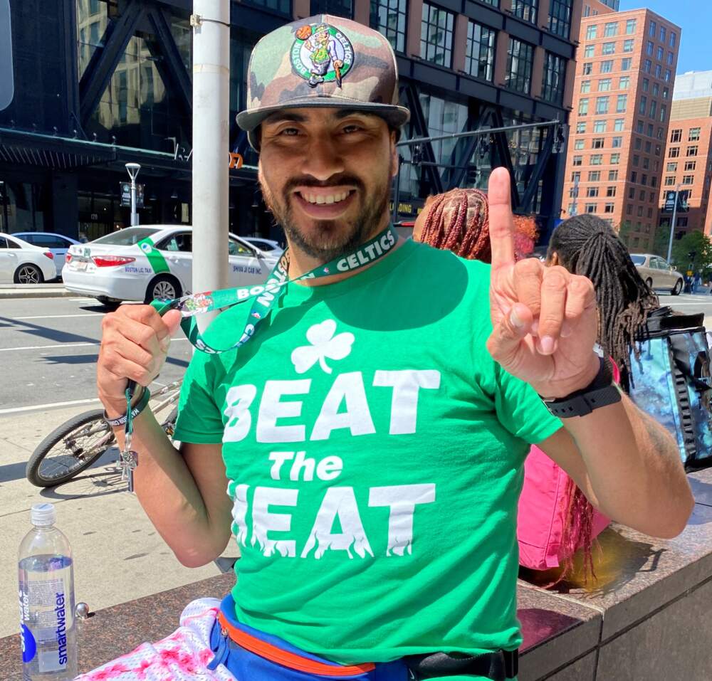 Matt Spadafora of East Boston was confident of a Celtics game 7 win. (Barbara Moran/WBUR)