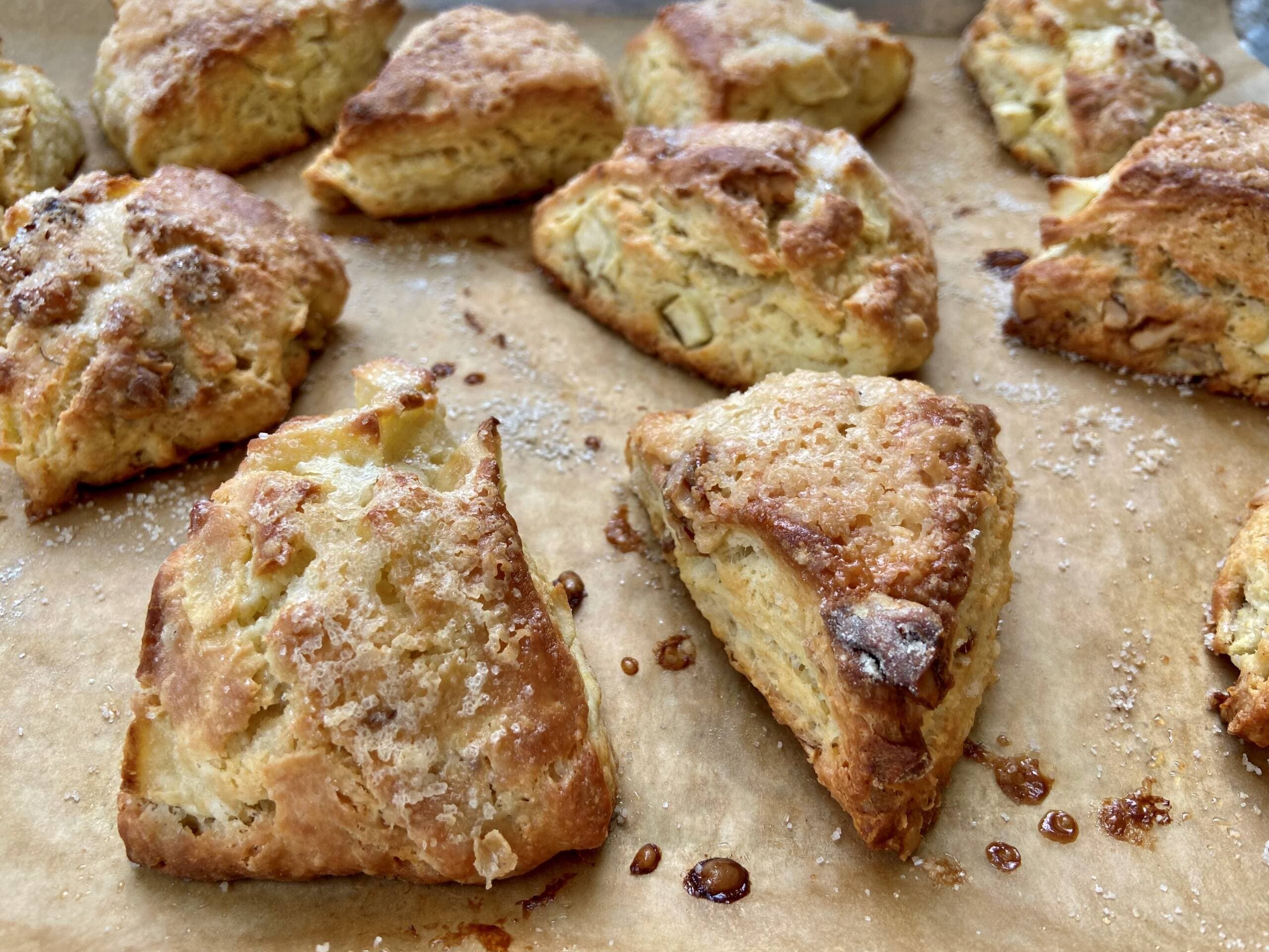 Apple and walnut buttermilk scones. (Kathy Gunst/Here &amp; Now)