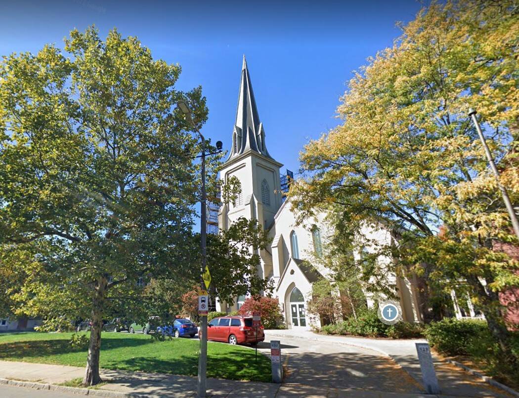 First Baptist Church Jamaica Plain in Jamaica Plain, Boston. (Google Maps screenshot)