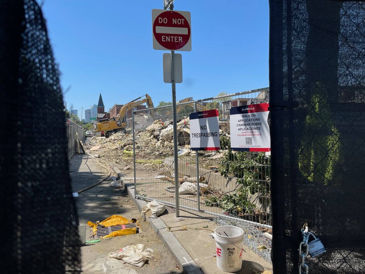 The Bunker Hill Housing Project is currently being demolished and redeveloped. The land sits on what was part of the Bunker Hill battlefield. (Rupa Shenoy/WBUR)