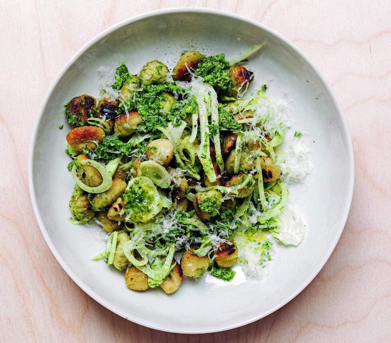 Fennel and gnocchi salad with fennel frond pesto. (Hetty McKinnon)