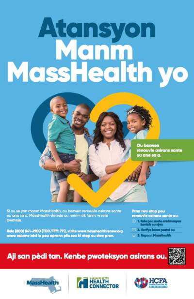 A MassHealth poster in Haitian Creole.