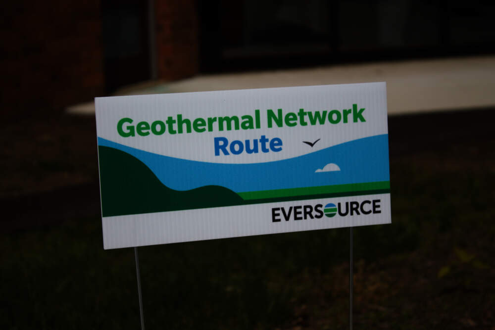 Eversource is building the country's first utility-operated networked geothermal system in Framingham. (Miriam Wasser/WBUR)