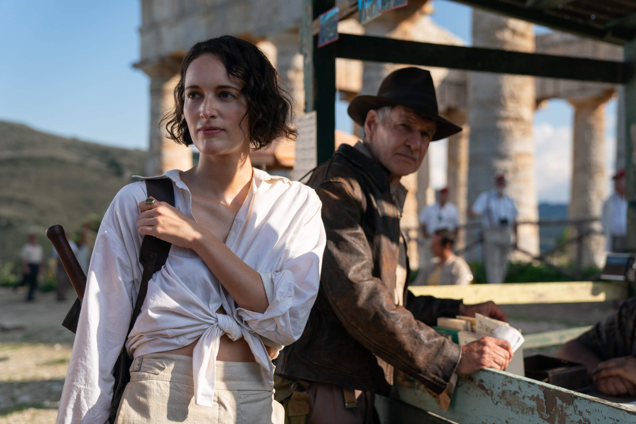 Helena (Phoebe Waller-Bridge) and Indiana Jones (Harrison Ford) in "Indiana Jones and the Dial of Destiny." (Courtesy Lucasfilm Ltd., TM.)