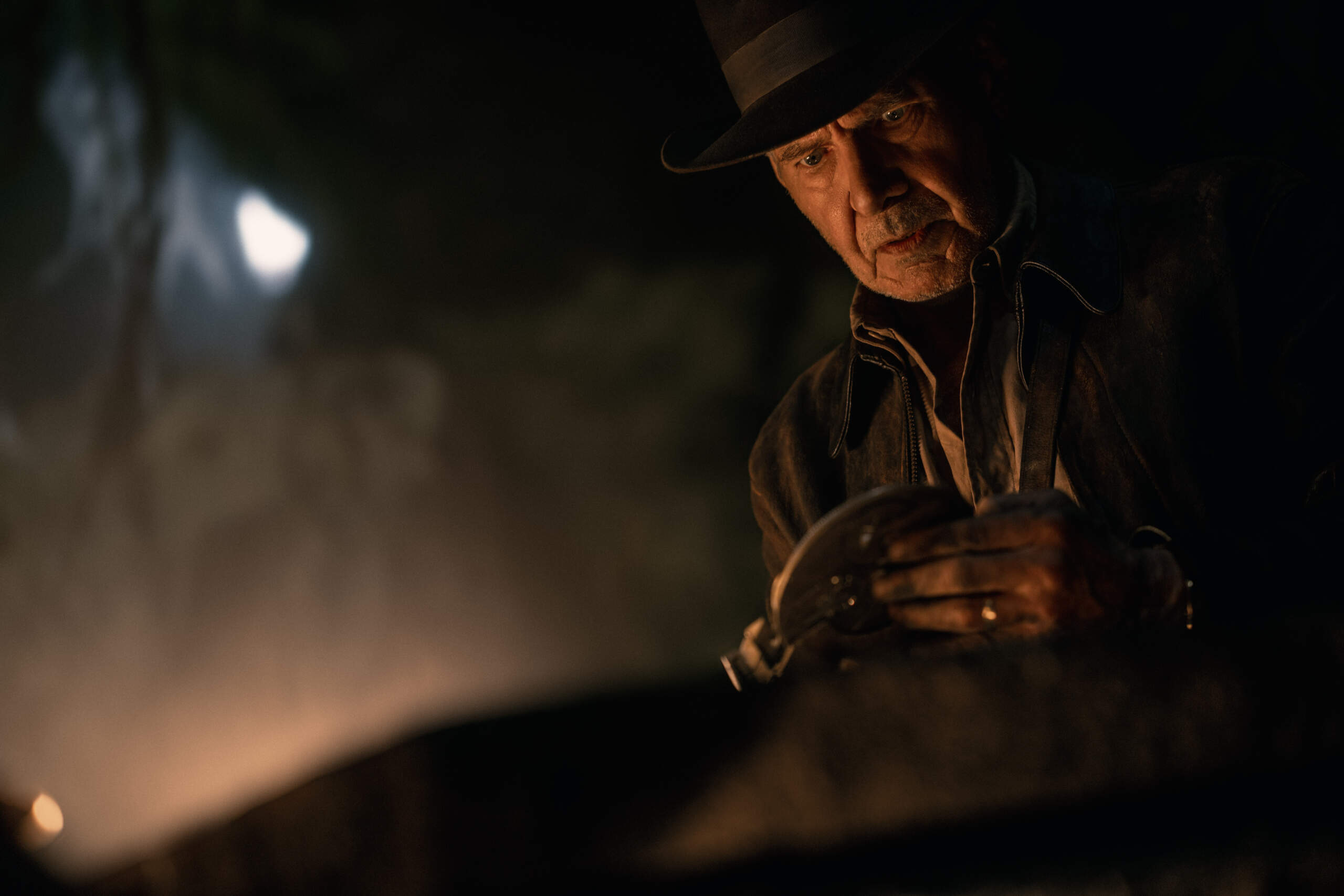 Indiana Jones (Harrison Ford) in Lucasfilm's "Indiana Jones and the Dial of Destiny" (Courtesy Lucasfilm Ltd., TM)