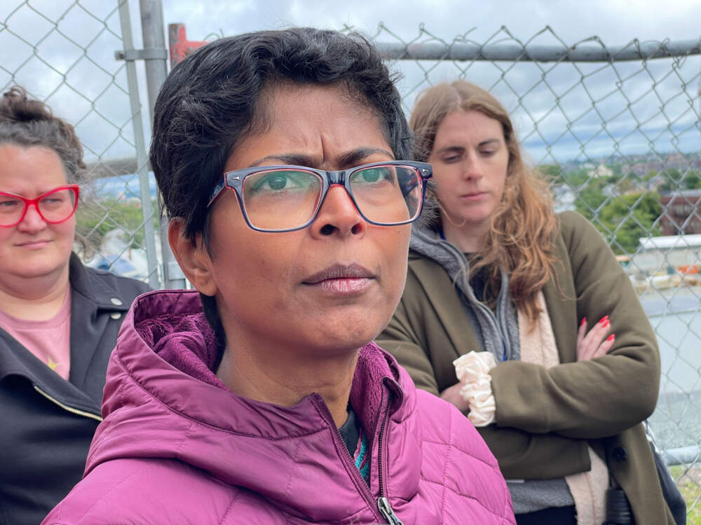 Uma Murugan, president of the parent-teacher association at the Winter Hill Community Innovation School. (Max Larkin/WBUR)