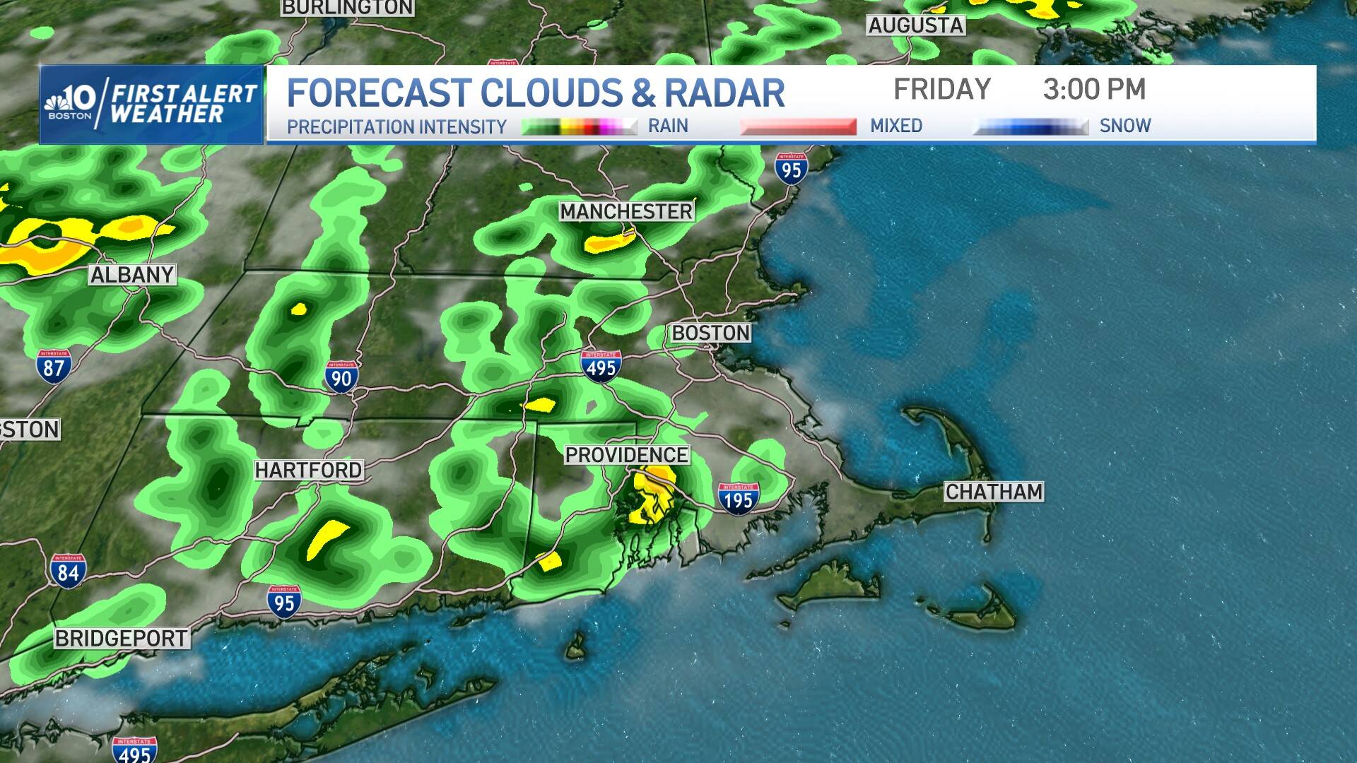 Cloud forecast map for Friday, June 2, 2023. (Graphic Courtesy NBC Boston)