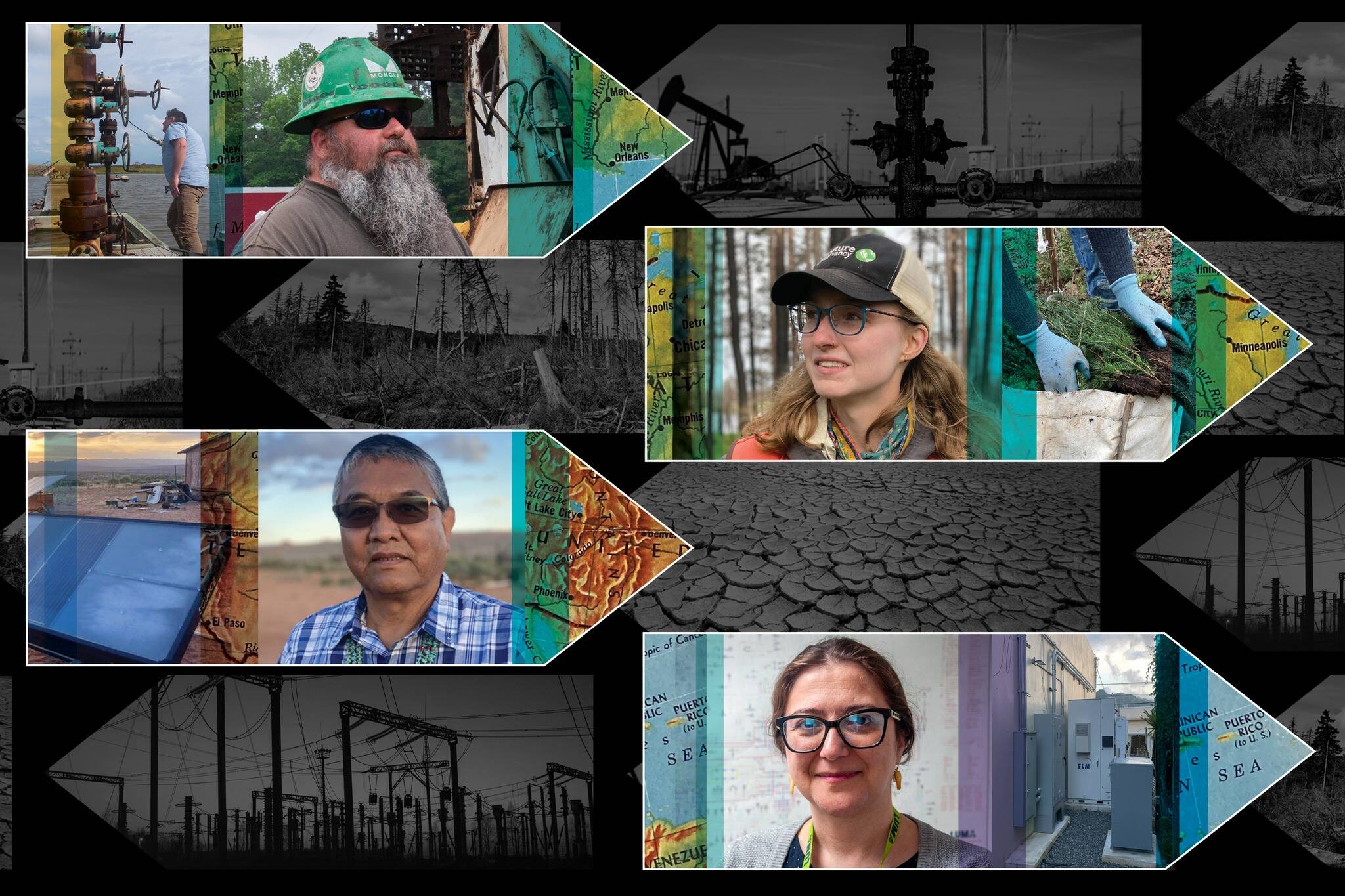Reverse Course takes a journey across the country for a closer look at projects designed to make an impact. (Illustration by Heather LaPierre and Bruce Crocker/WBUR)