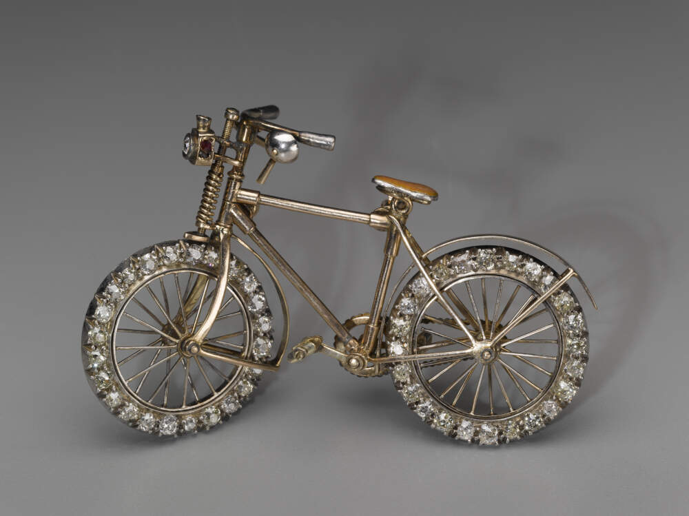 Streeter &amp; Co., LTD (English) possibly made this &quot;Bicycle brooch&quot; in the mid–1890s. (Courtesy Museum of Fine Arts, Boston)