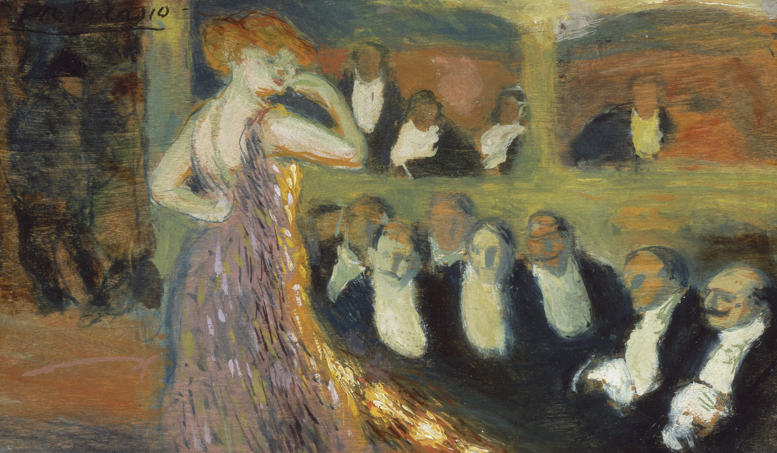 This oil painting, "Stuffed Shirts (Les Plastrons)," by Pablo Picasso is only 5 3/8 x 8 7/8 inches in size. (Courtesy Museum of Fine Arts, Boston)