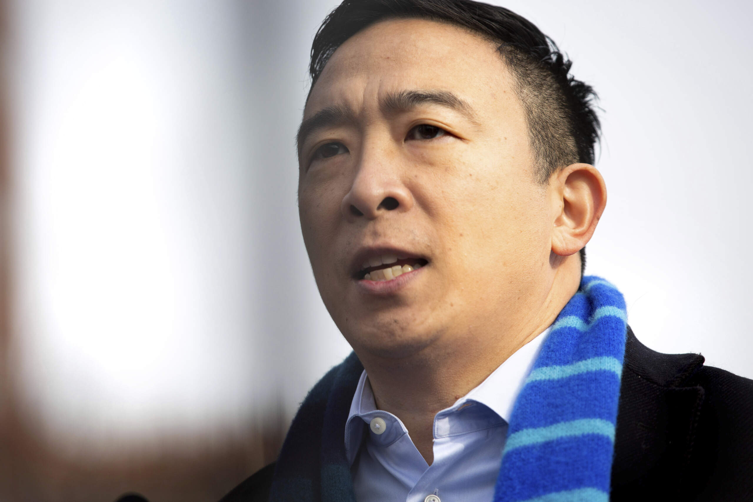 Andrew Yang at a news conference in 2021. (Kevin Hagen/AP)