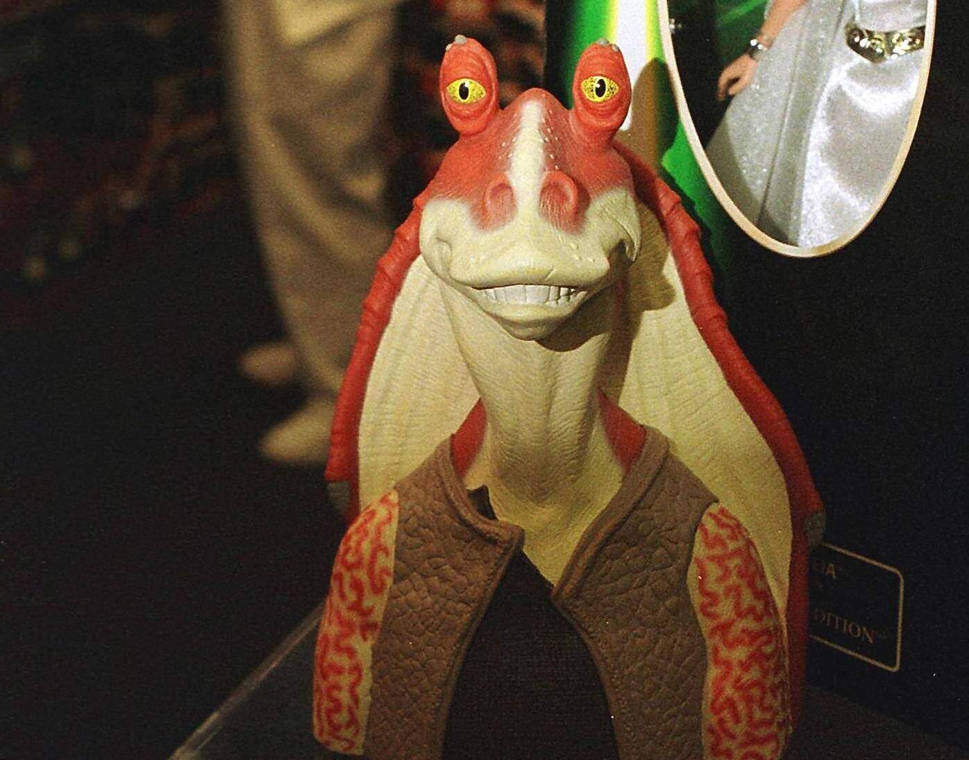 A figure of the character called Jar Jar Binks from "The Phantom Menace." (Matt Campbell/AFP via Getty Images)