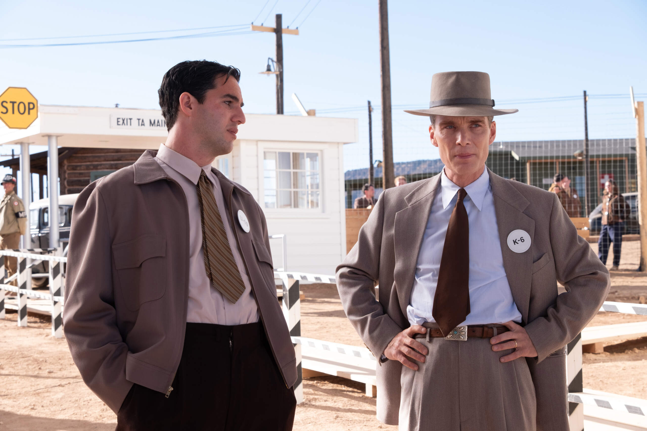 L to R: Benny Safdie is Edward Teller and Cillian Murphy is J. Robert Oppenheimer in "Oppenheimer," written, produced and directed by Christopher Nolan. (Courtesy Universal Pictures)