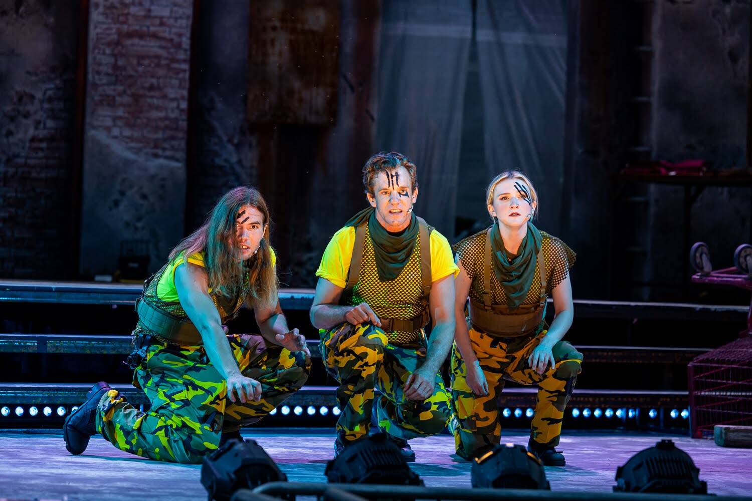 Jesse Hinson, John Blair and Annika Burley play the Witches in the Commonwealth Shakespeare Company's production of "Macbeth." (Courtesy Nile Scott Studios)