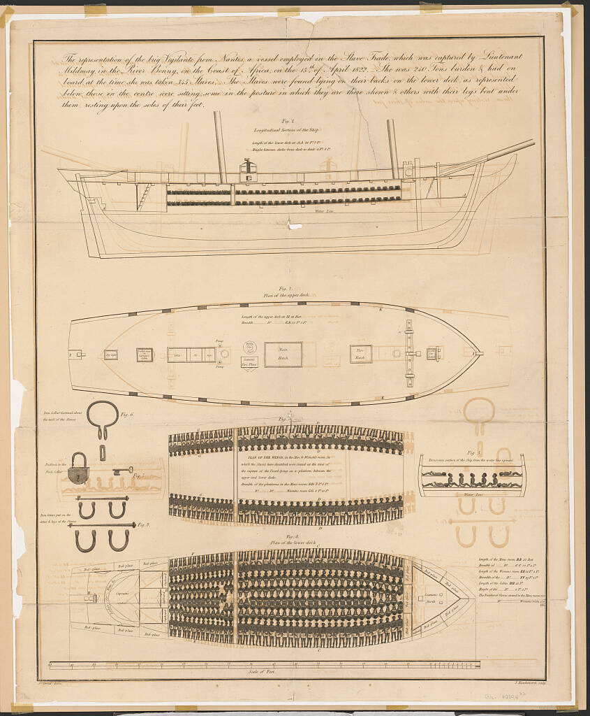 The representation of the brig vigilante, from Nantes, a vessel employed in the slave trade. (Courtesy of Corbis)